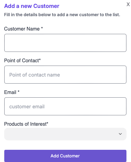 Customer Configuration