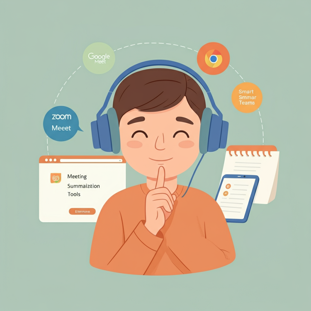 Whispr silent call assistant with meeting platforms like Zoom, Google Meet, and summarization tools